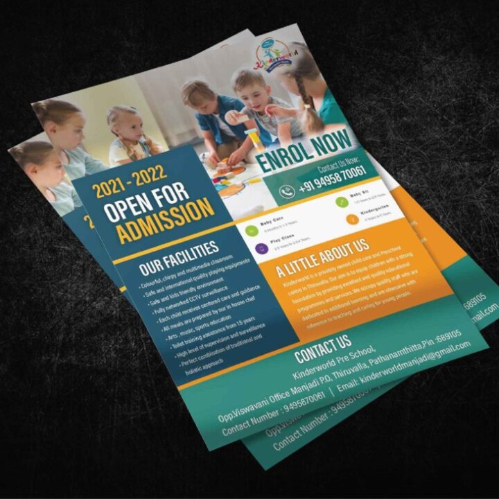 A professionally designed daycare brochure showcasing vibrant images and informative content, designed in Sydney by RooVista Designs.