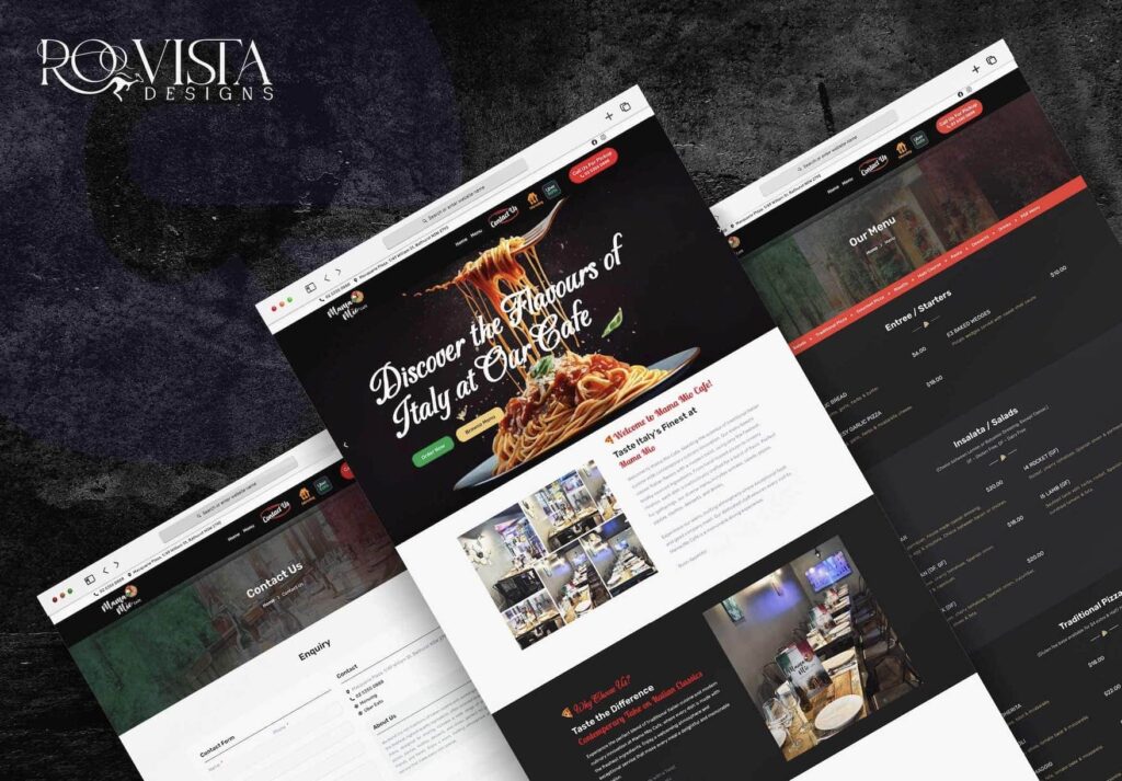 Modern website for a Parramatta restaurant featuring menu showcase, reservations, and responsive design